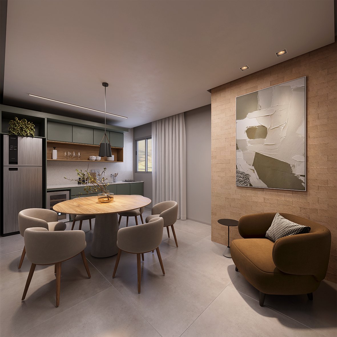 Espaço Confraria e Gourmet climatizado Faena Residence