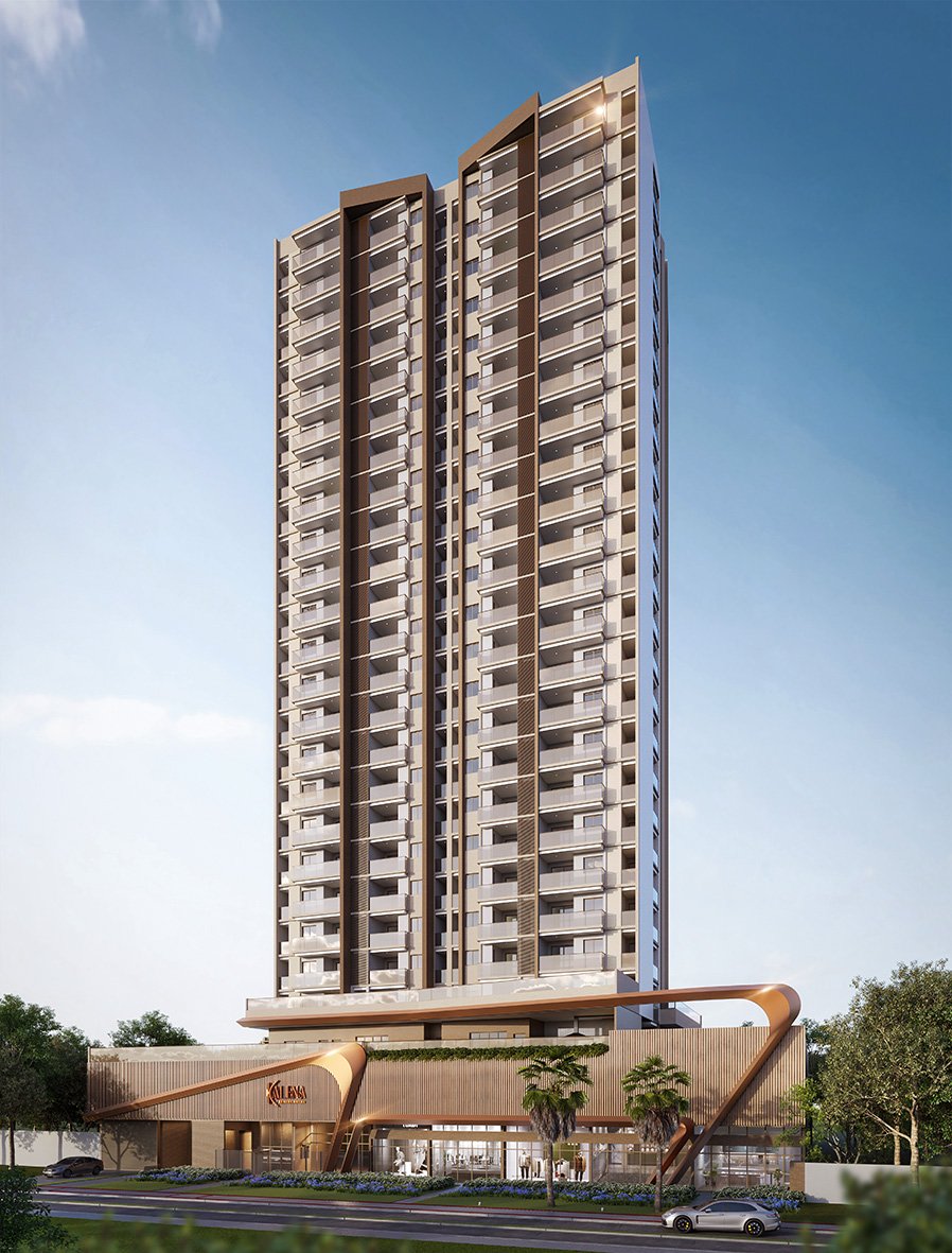 Fachada imponente do Kalena Residence em Jockey de Itaparica Vila Velha Construtora Argo